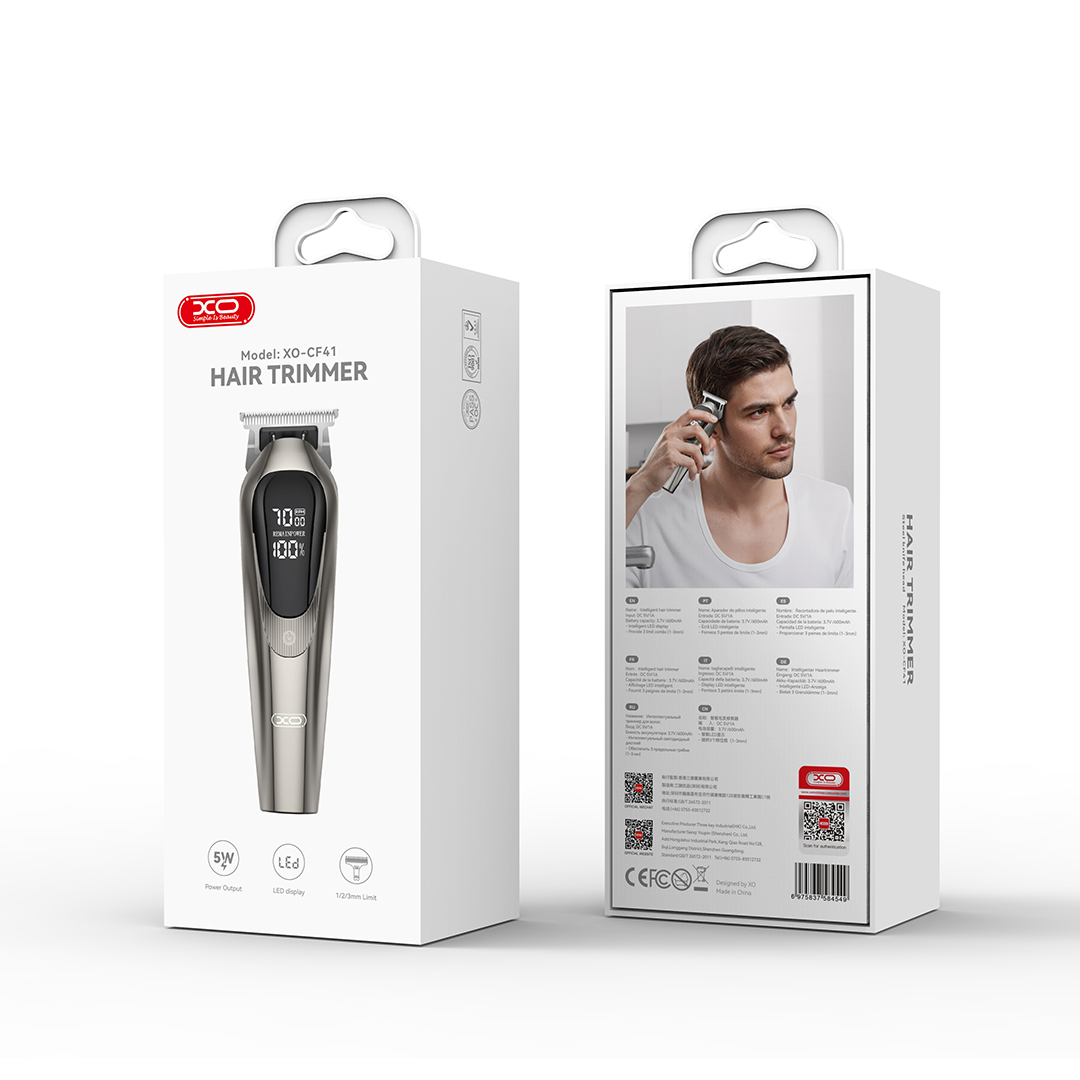 CORTADORA DE CABELLO Y BARBA XO-CF41 DIGITAL INTELIGENTE  CORTAPELO